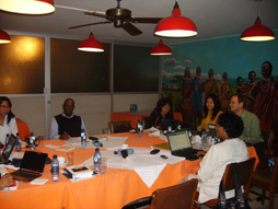 The Advisory Committee discusses how to implement legal strategies for climate adaptation at the Hotel Boulevard’s conference facilities in Nairobi, May 2010.