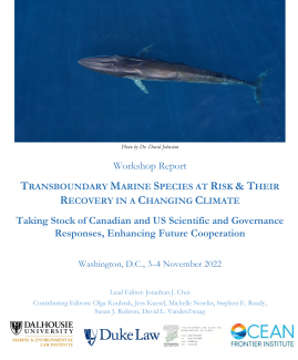 Transboundary Marine Species at Risk Workshop Report Cover