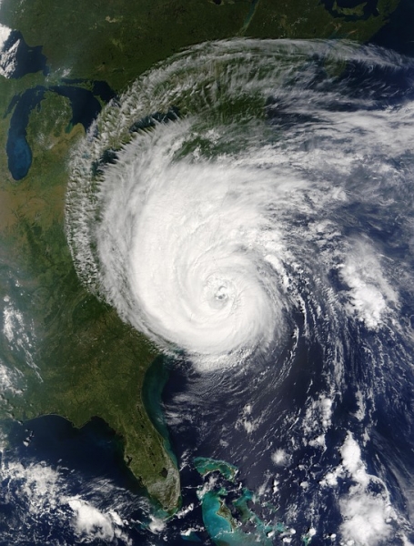 Satellite photo of hurricane