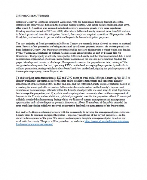 Jefferson County Mini Case Study