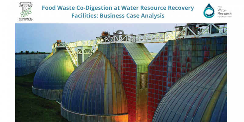 Report cover of food waste co-digestion at water resource recovery facilities