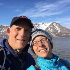 Jim Rubin and his beloved wife Nancie Thomas in Longyearbyen, Norway on the Island of Svalbard, June 2017