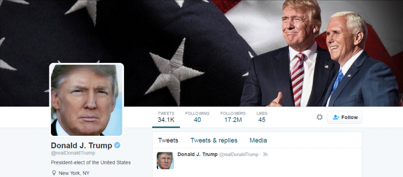 Donald Trump's Twitter Account Donald Trump's Twitter Account