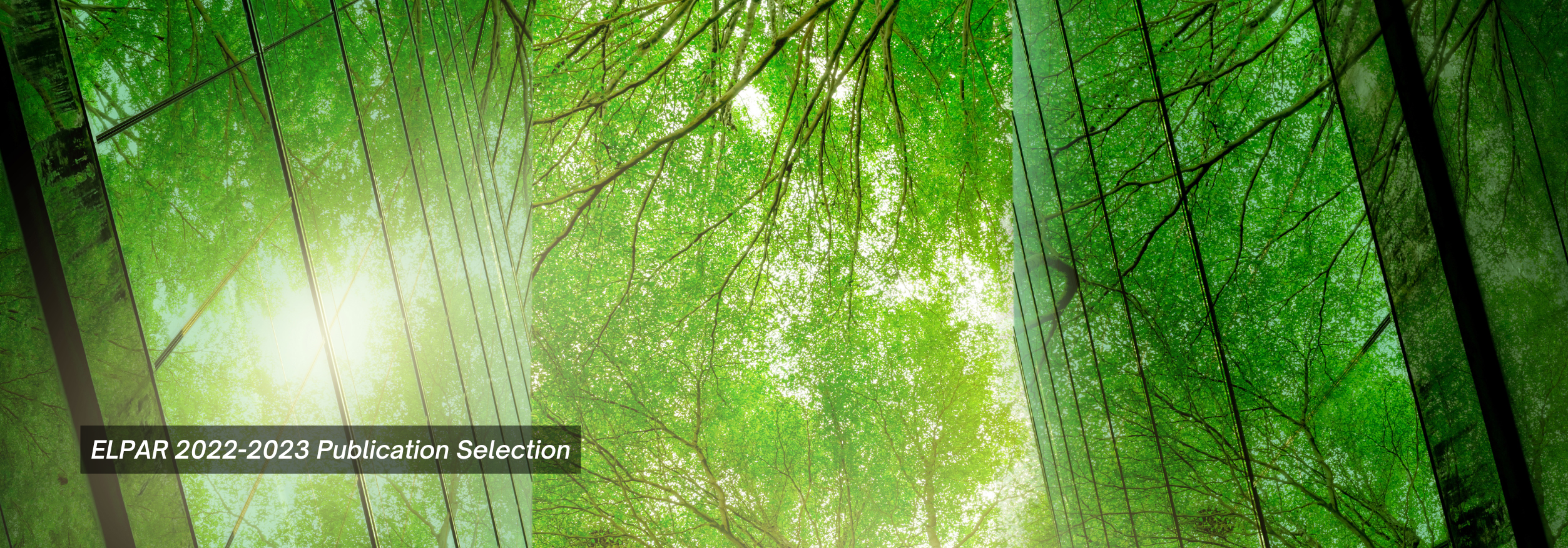 Photo of green building for publication selection.