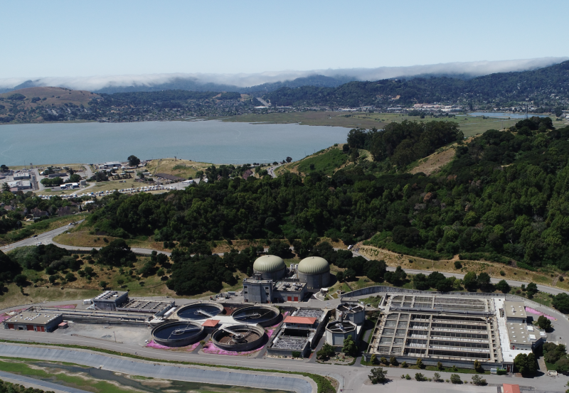 Aerial view of co-digesters