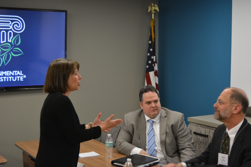 Linda Breggin speaks with Rosario Palmieri and Russ Shay