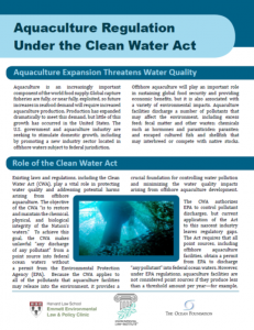 Aquaculture Regulation Under the Clean Water Act (Summary) (Dec. 2012)