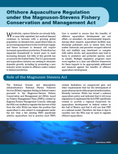 Offshore Aquaculture Regulation under the Magnuson-Stevens Act (June 2013)