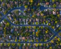 Aerial view of a cul-de-sac