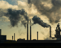 Emissions from industrial scene