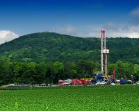 A Marcellus shale gas-drilling site along Route 87, Lycoming County, PA.