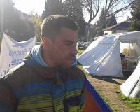 ACERGA fishing skipper Marcos Alfeirán during the protest camp in late 2015, NOS