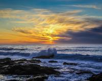 Ocean with sunset