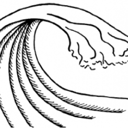 drawing of a wave crashing