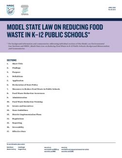 Model State Law on Reducing Food Waste in K–12 Public Schools