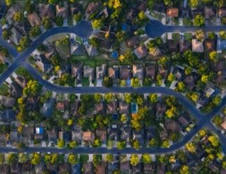 Aerial view of a cul-de-sac