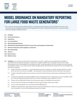 Model Ordinance on Mandatory Reporting for Large Food Waste Generators