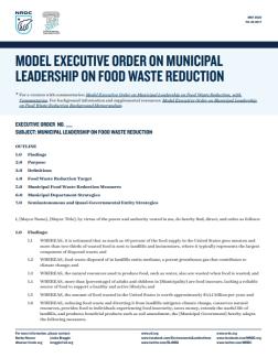 Model Executive Order on Municipal Leadership on Food Waste Reduction