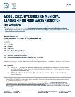 Model Executive Order on Municipal Leadership on Food Waste Reduction: With Commentaries