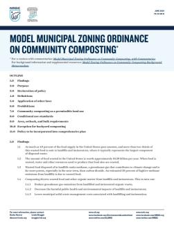 Model Municipal Zoning Ordinance on Community Composting