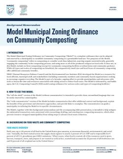 Model Municipal Zoning Ordinance on Community Composting: Background Memorandum