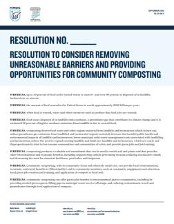 Model Resolution to Consider Removing Unreasonable Barriers and Providing Opportunities for Community Composting