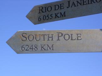 South Pole Sign - 6248 KM away