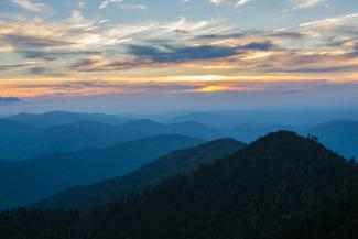 sunset smoky mountains