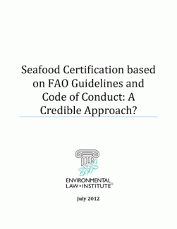Seafood Certification based on FAO Guidelines and Code of Conduct: A Credible Ap