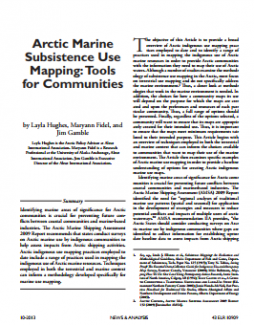 Arctic Marine Subsistence Use Mapping: Tools for Communities