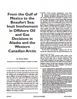 From the Gulf of Mexico to the Beaufort Sea: Inuit Involvement in Offshore Oil a