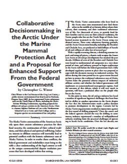 Collaborative Decisionmaking in the Arctic Under the Marine Mammal Protection Ac