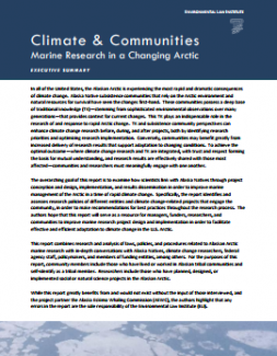 Climate & Communities Marine Research in a Changing Arctic (Executive Summary)