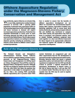 Offshore Aquaculture Regulation under the Magnuson-Stevens Fishery Conservation 