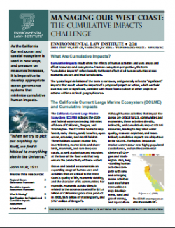 Managing Our West Coast: The Cumulative Impacts Challenge