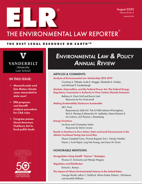 Front Cover of ELPAR 2020 ELR Issue