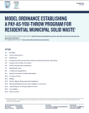 cover page for model ordinance establishing a pay-as-you-throw program for residential municipal solid waste, with commentaries