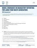 Model Ordinance on Mandatory Reporting for Large Food Waste Generators: With Commentaries