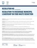 Model Resolution to Encourage Municipal Leadership on Food Waste Reduction