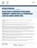 Model Resolution to Consider Establishing Community Composting as a Permissible Land Use Under Zoning Code
